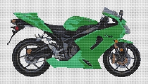 Kawasaki Zxr Ninja Motorcycle Cross Stitch Kit And Chart Stitchtastic