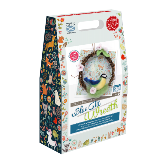 Picture of Blue Tit Wreath Needle Felting Kit