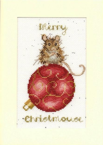 Picture of Merry Christmouse Christmas Card Cross Stitch Kit by Bothy Threads