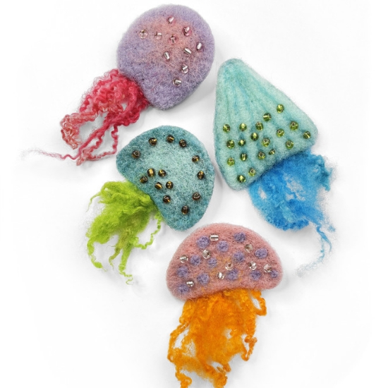 Picture of Jellyfish Brooches Needle Felting Kit