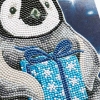 Picture of Penguin & Gift Christmas 18x18cm Crystal Art Card