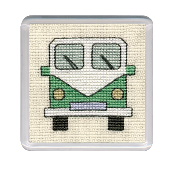 Picture of Campervan Coaster - Green Cross Stitch Kit