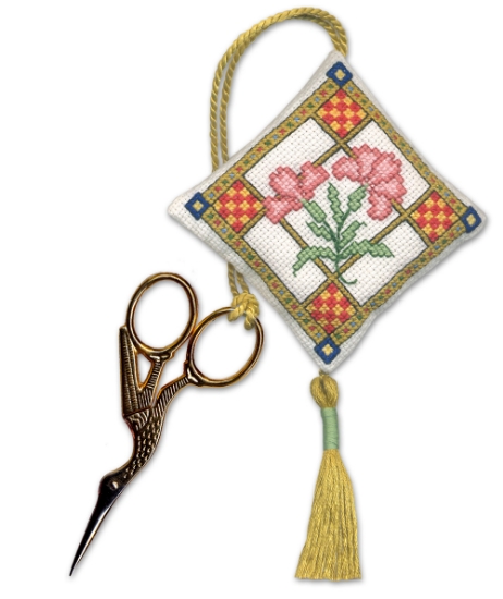 Picture of Medieval Garden Scissor Keep Cross Stitch Kit