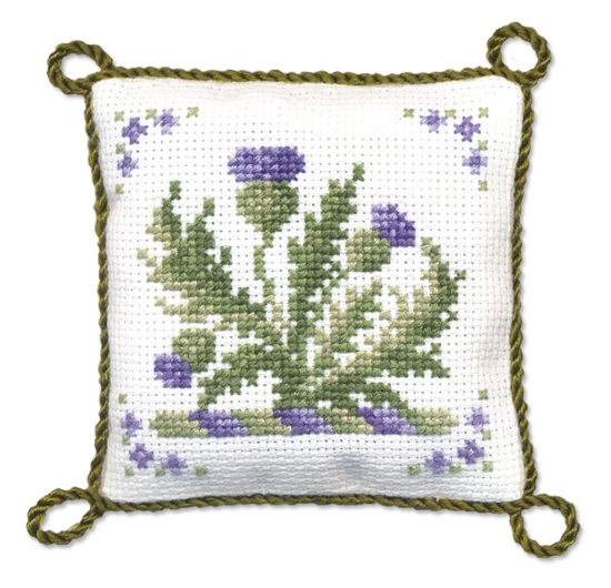 Picture of Victorian Thistles Pincushion Cross Stitch Kit