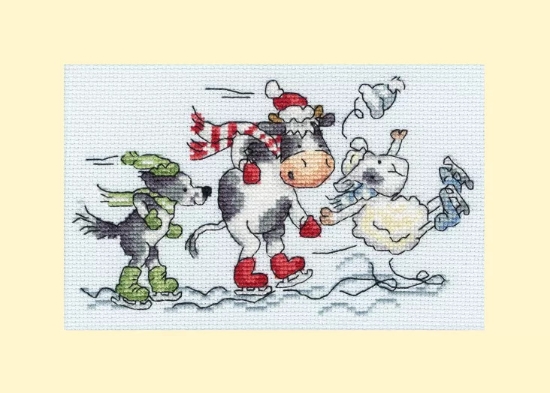 Picture of Almost, Nearly, Whoopsie! - Christmas Card Cross Stitch Kit by Bothy Threads