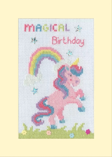 Picture of Magical Birthday Greetings Card Cross Stitch Kit by Bothy Threads