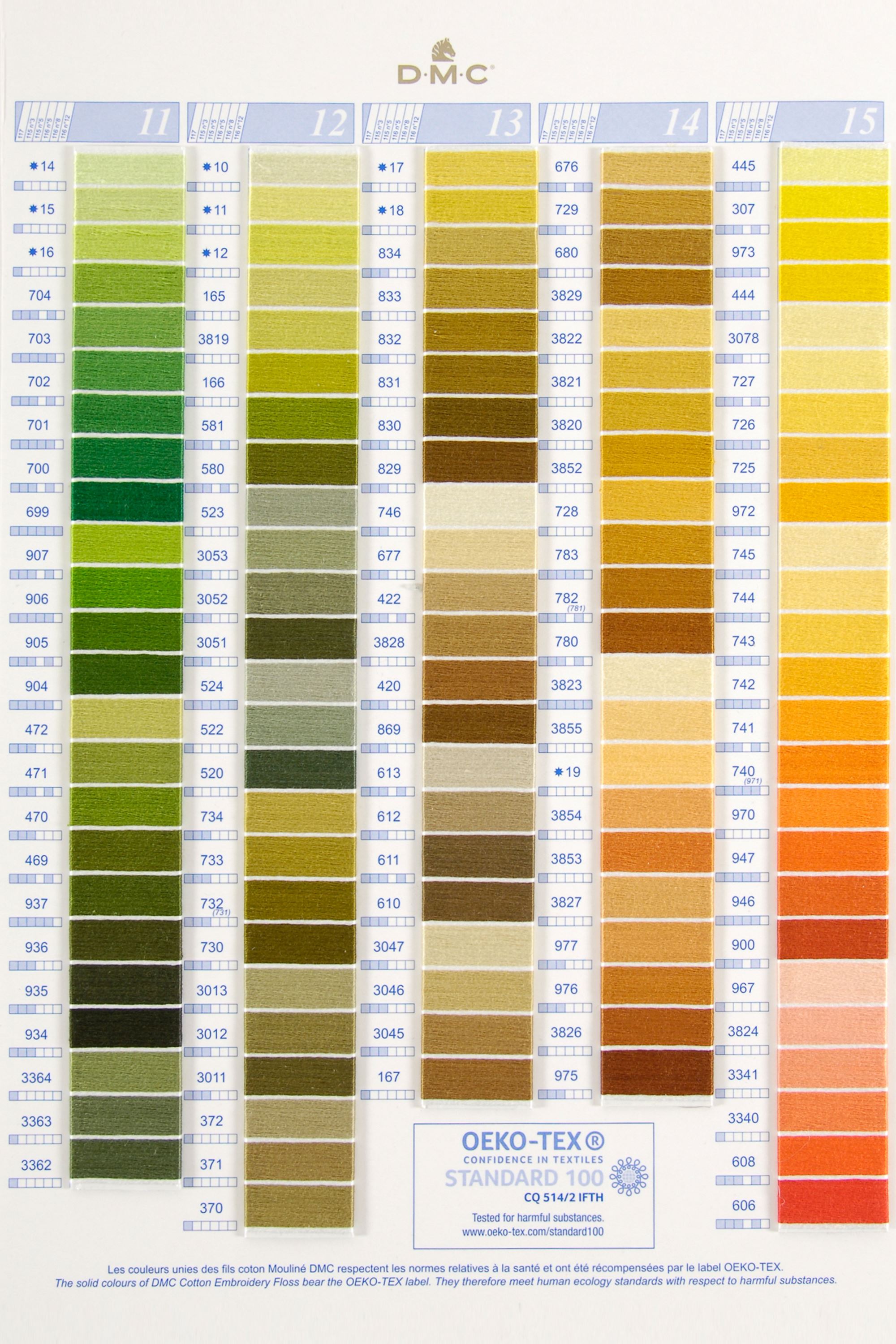 DMC Stranded Cotton Colour Chart/Shade Card Stitchtastic