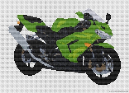 Kawasaki motorcycles cross stitch designs | Stitchtastic