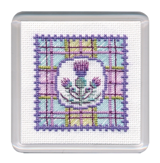 Picture of Tartan Thistles Coaster Cross Stitch Kit