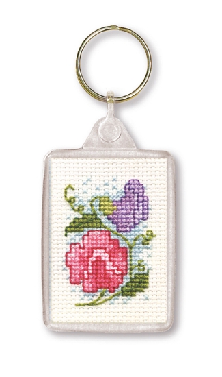 Picture of Sweet Peas Keyring Cross Stitch Kit