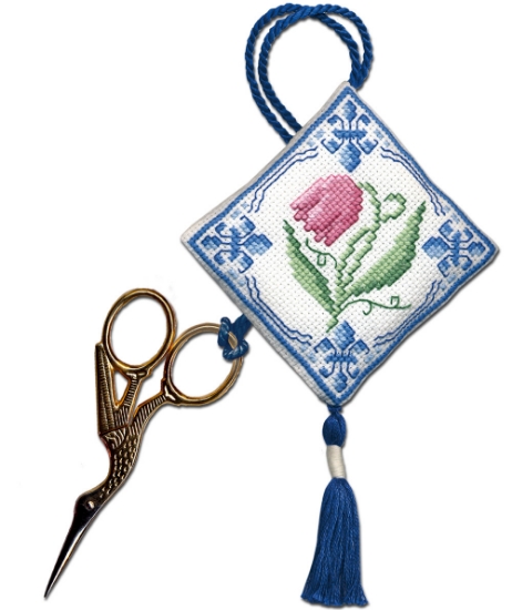 Picture of Delft Tulips Scissor Keep Cross Stitch Kit