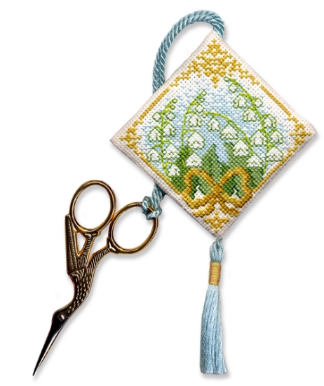 Picture of Lily of the Valley Scissor Keep Cross Stitch Kit