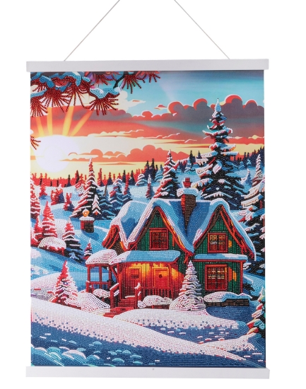 Picture of Winter Sunset - Crystal Art 40x50cm Scroll Kit